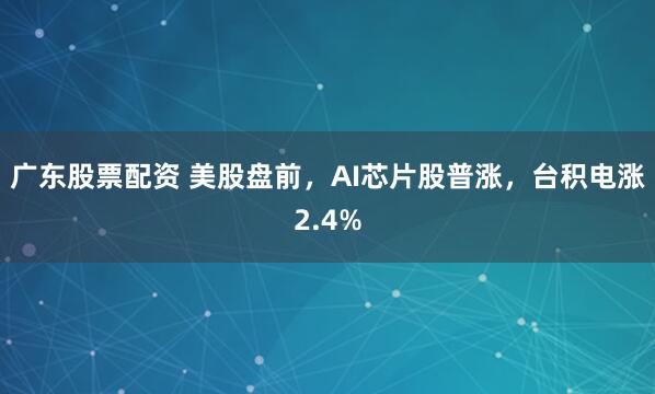 广东股票配资 美股盘前，AI芯片股普涨，台积电涨2.4%