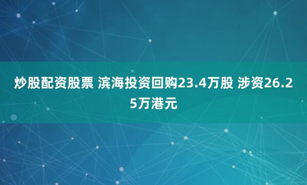 炒股配资股票 滨海投资回购23.4万股 涉资26.25万港元